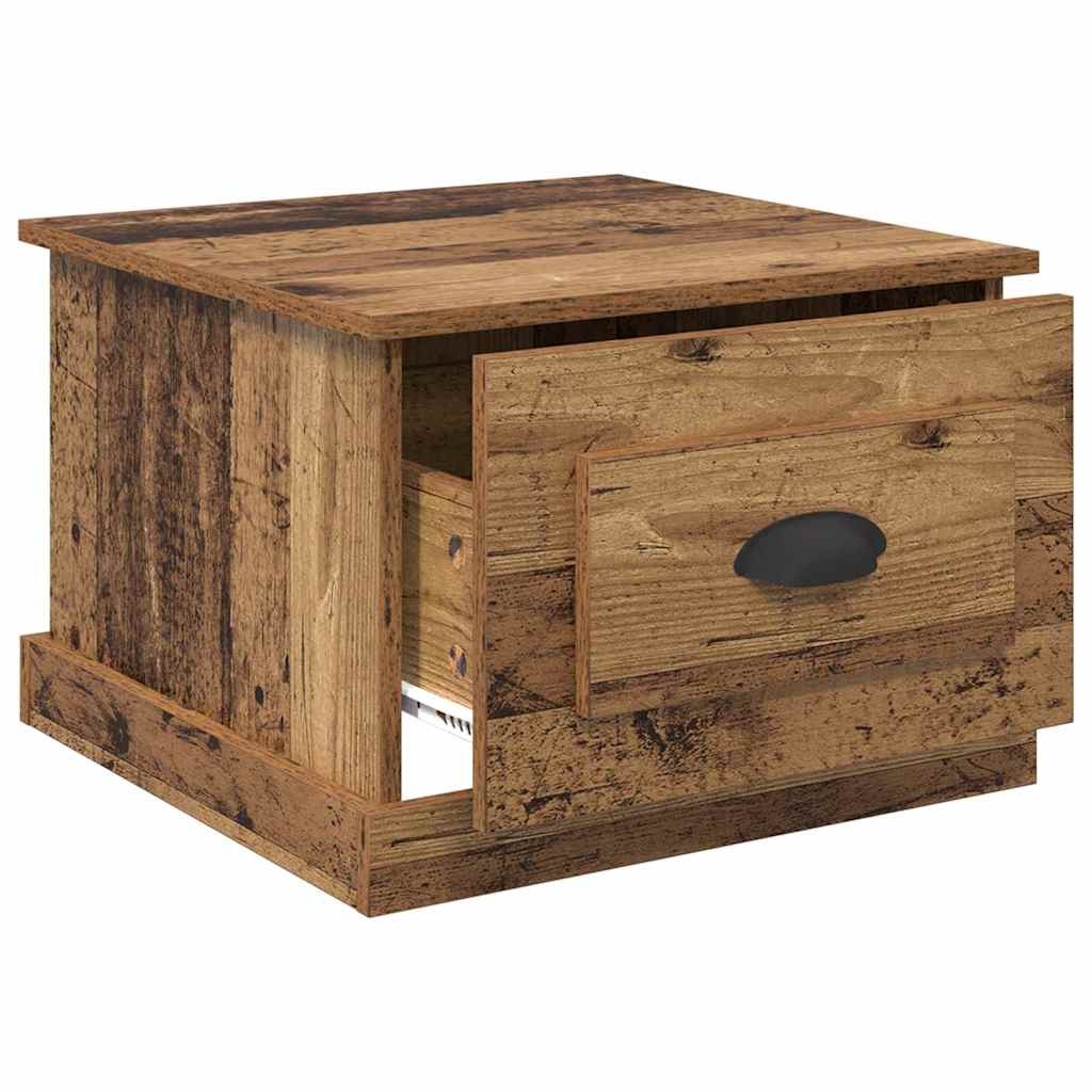 VidaXL Salontafel with Drawer Oud hout 50 x 50 x 35 cm Bewerkt hout