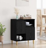 VidaXL Dressoir Zwart eiken 35 x 60 x 70 cm Bewerkt hout
