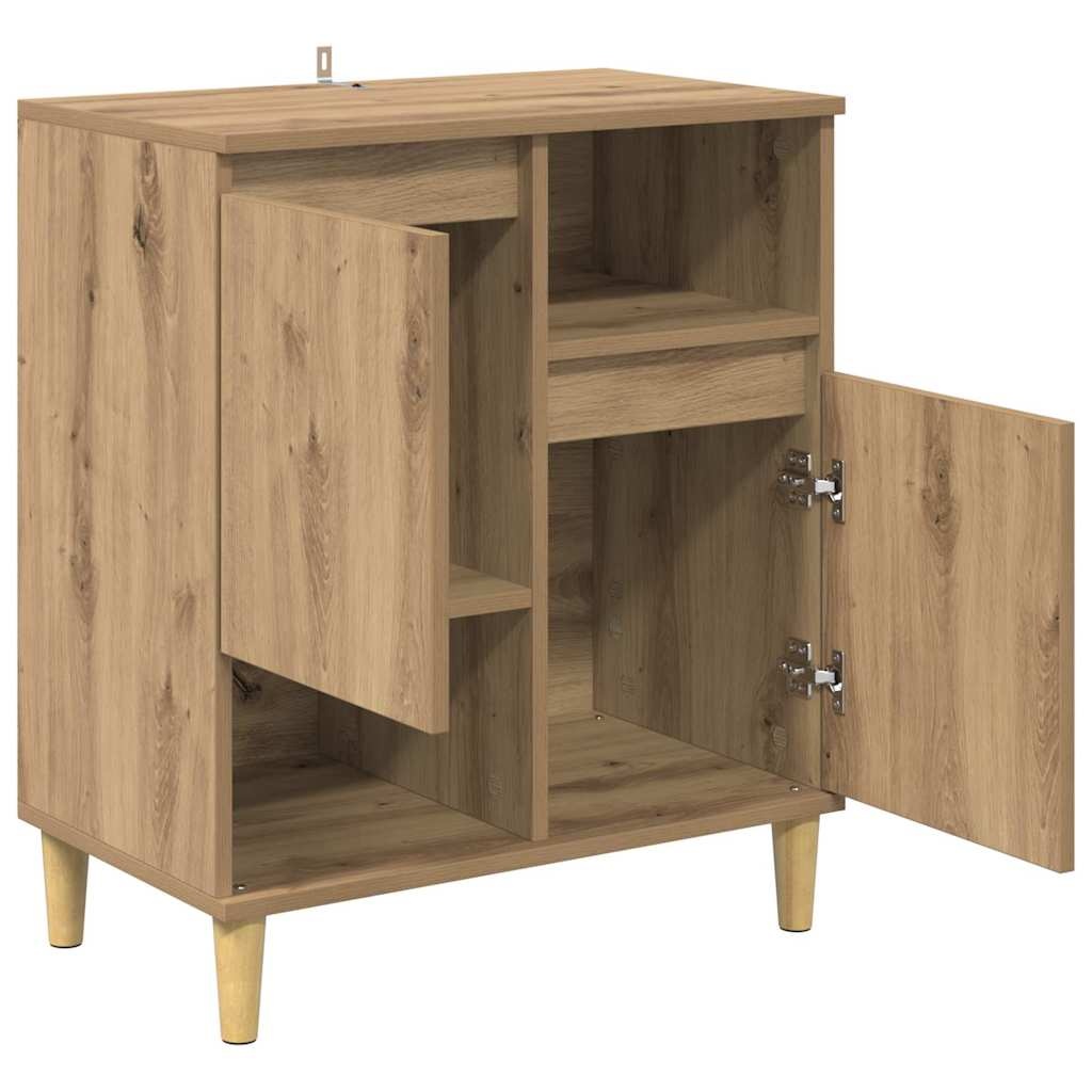 VidaXL Dressoir artisanaal eikenkleurig 35 x 60 x 70 cm Bewerkt hout