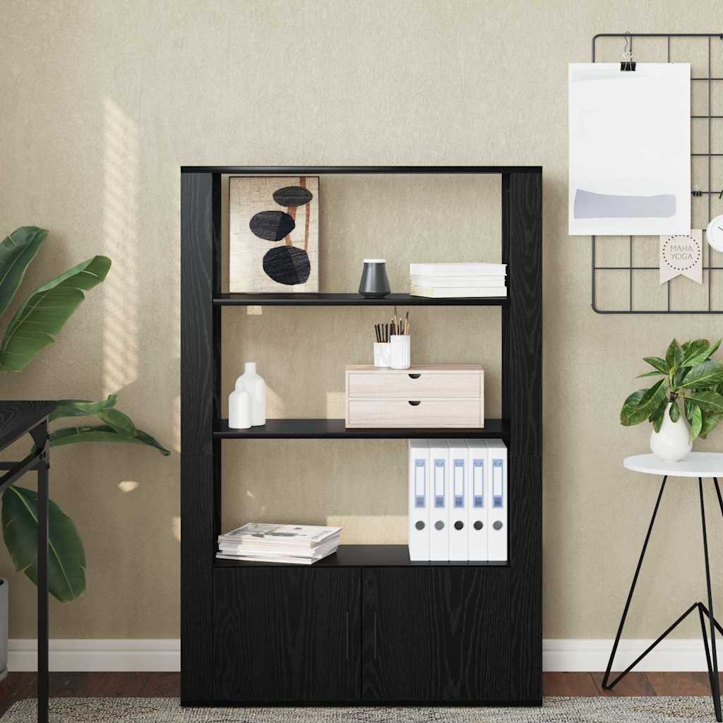 VidaXL Dressoir Zwart eiken 30 x 80 x 119,5 cm Bewerkt hout