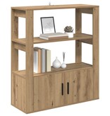 VidaXL Dressoir artisanaal eikenkleurig 30 x 80 x 90 cm Bewerkt hout