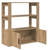 VidaXL Dressoir artisanaal eikenkleurig 30 x 80 x 90 cm Bewerkt hout