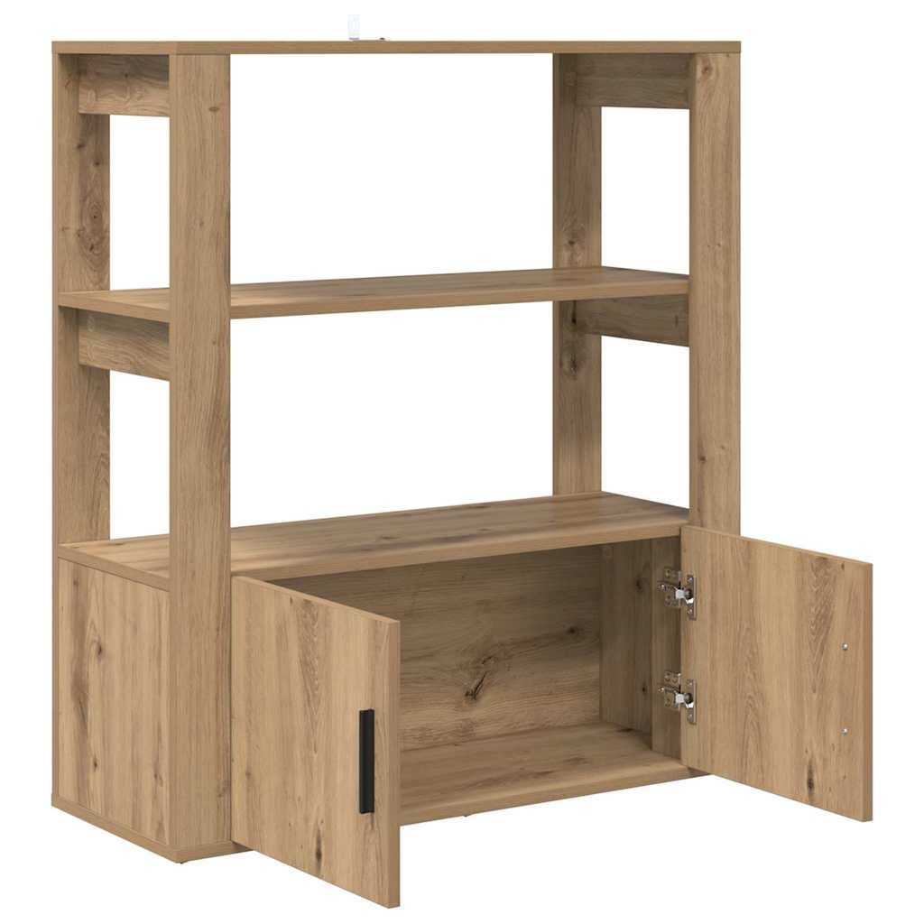 VidaXL Dressoir artisanaal eikenkleurig 30 x 80 x 90 cm Bewerkt hout