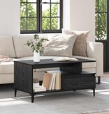 VidaXL Salontafel with Drawer Zwart eiken 90 x 49 x 45 cm Bewerkt hout