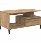 VidaXL Salontafel artisanaal eikenkleurig 90 x 49 x 45 cm Bewerkt hout
