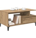 VidaXL Salontafel artisanaal eikenkleurig 90 x 49 x 45 cm Bewerkt hout