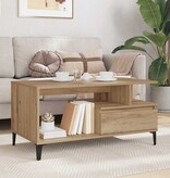 VidaXL Salontafel artisanaal eikenkleurig 90 x 49 x 45 cm Bewerkt hout