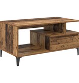 VidaXL Salontafel with Drawer Oud hout 90 x 49 x 45 cm Bewerkt hout