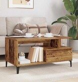 VidaXL Salontafel with Drawer Oud hout 90 x 49 x 45 cm Bewerkt hout