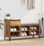 VidaXL Schoenenkast met lade Oud hout 102 x 36 x 60 cm Bewerkt hout
