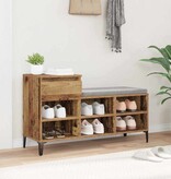 VidaXL Schoenenkast met lade Oud hout 102 x 36 x 60 cm Bewerkt hout