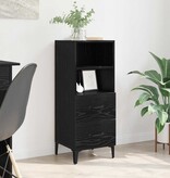 VidaXL Dressoir met lade Zwart eiken 34 x 34.5 x 90 cm Bewerkt hout