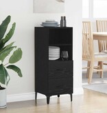 VidaXL Dressoir met lade Zwart eiken 34 x 34.5 x 90 cm Bewerkt hout