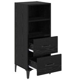 VidaXL Dressoir met lade Zwart eiken 34 x 34.5 x 90 cm Bewerkt hout