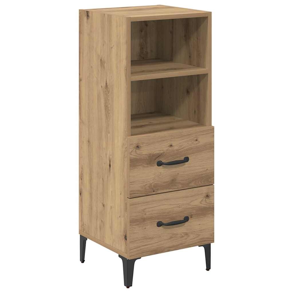 VidaXL Dressoir artisanaal eikenkleurig 34 x 34.5 x 90 cm Bewerkt hout