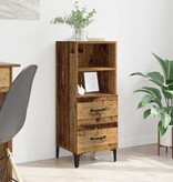 VidaXL Dressoir met lade Oud hout 34 x 34.5 x 90 cm Bewerkt hout