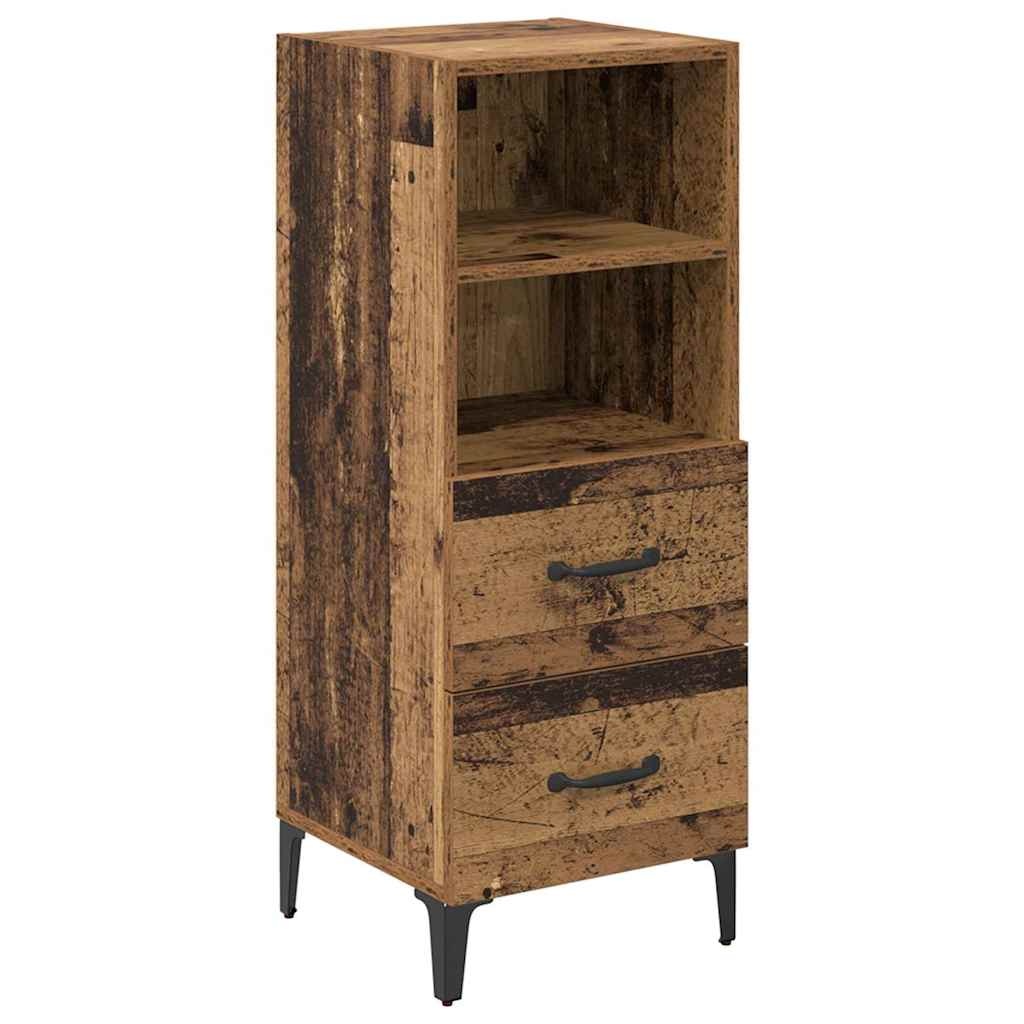 VidaXL Dressoir met lade Oud hout 34 x 34.5 x 90 cm Bewerkt hout