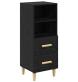 VidaXL Dressoir met lade Zwart eiken 34 x 34.5 x 90 cm Bewerkt hout