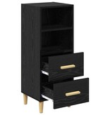 VidaXL Dressoir met lade Zwart eiken 34 x 34.5 x 90 cm Bewerkt hout