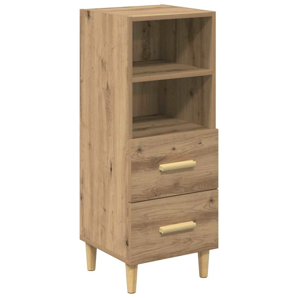 VidaXL Dressoir artisanaal eikenkleurig 34 x 34.5 x 90 cm Bewerkt hout