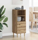 VidaXL Dressoir artisanaal eikenkleurig 34 x 34.5 x 90 cm Bewerkt hout