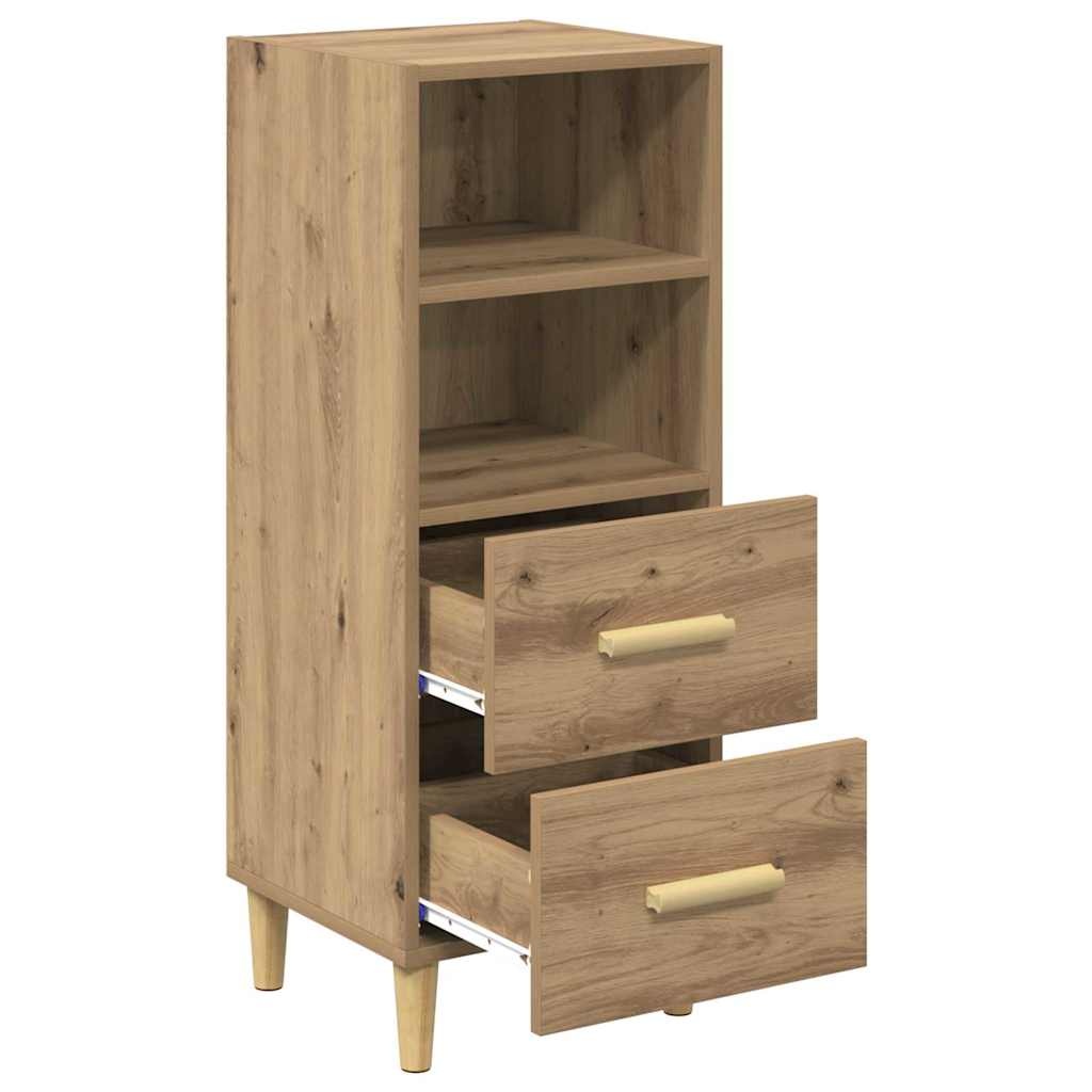 VidaXL Dressoir artisanaal eikenkleurig 34 x 34.5 x 90 cm Bewerkt hout