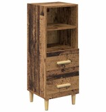 VidaXL Dressoir met lade Oud hout 34 x 34.5 x 90 cm Bewerkt hout