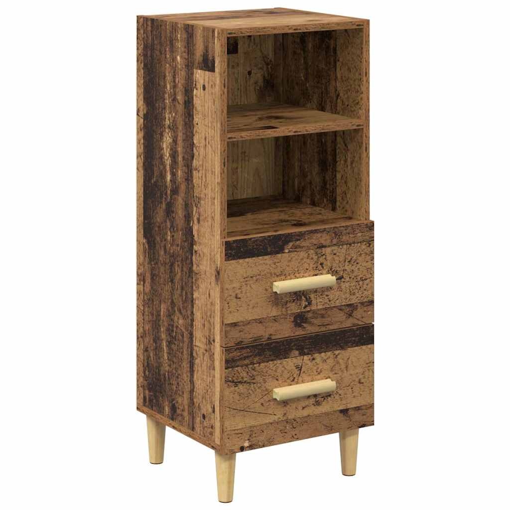 VidaXL Dressoir met lade Oud hout 34 x 34.5 x 90 cm Bewerkt hout