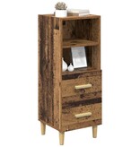 VidaXL Dressoir met lade Oud hout 34 x 34.5 x 90 cm Bewerkt hout