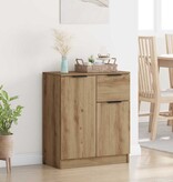 VidaXL Dressoir artisanaal eikenkleurig 60 x 30 x 70 cm Bewerkt hout