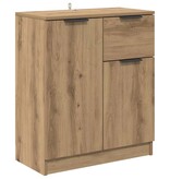 VidaXL Dressoir artisanaal eikenkleurig 60 x 30 x 70 cm Bewerkt hout