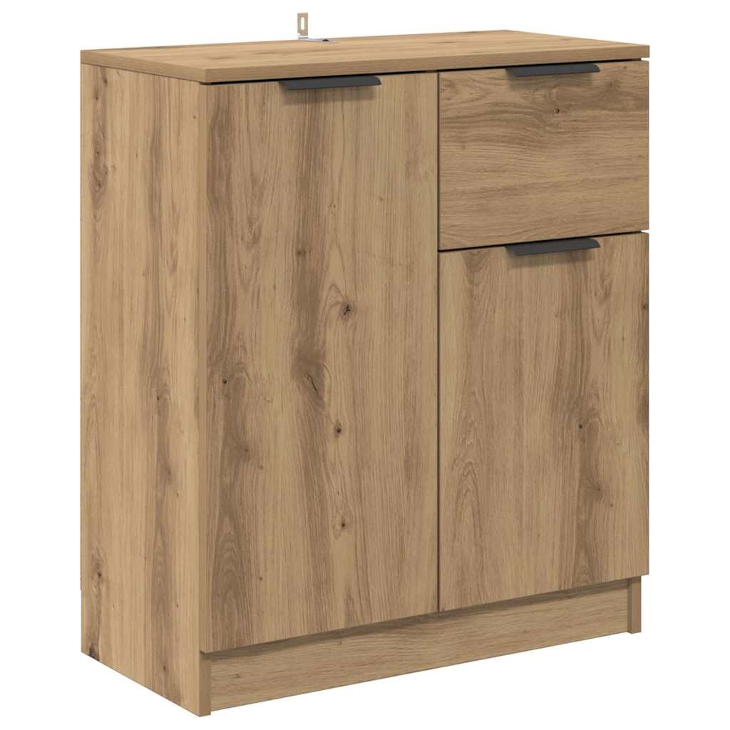 VidaXL Dressoir artisanaal eikenkleurig 60 x 30 x 70 cm Bewerkt hout