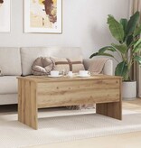 VidaXL Salontafel artisanaal eikenkleurig 102 x 50,5 x 46,5 cm