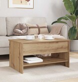 VidaXL Salontafel artisanaal eikenkleurig 80 x 50,5 x 41,5 cm