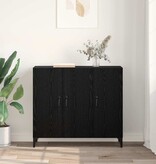 VidaXL Dressoir Zwart eiken 34 x 90 x 80 cm Bewerkt hout
