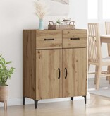 VidaXL Dressoir artisanaal eikenkleurig 34 x 69,5 x 90 cm Bewerkt hout