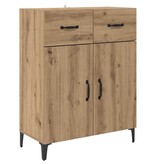 VidaXL Dressoir artisanaal eikenkleurig 34 x 69,5 x 90 cm Bewerkt hout