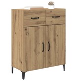 VidaXL Dressoir artisanaal eikenkleurig 34 x 69,5 x 90 cm Bewerkt hout
