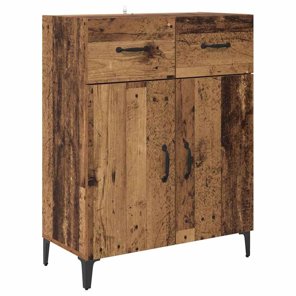 VidaXL Dressoir met lade Oud hout 34 x 69,5 x 90 cm Bewerkt hout
