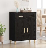 VidaXL Dressoir met lade Zwart eiken 34 x 69.5 x 89 cm Bewerkt hout