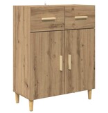 VidaXL Dressoir artisanaal eikenkleurig 34 x 69.5 x 89 cm Bewerkt hout