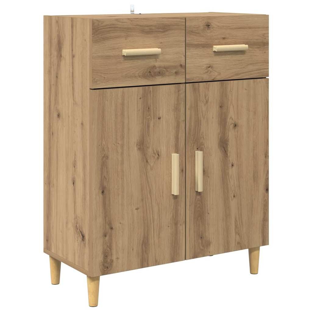VidaXL Dressoir artisanaal eikenkleurig 34 x 69.5 x 89 cm Bewerkt hout