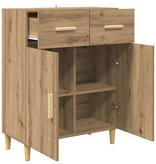 VidaXL Dressoir artisanaal eikenkleurig 34 x 69.5 x 89 cm Bewerkt hout