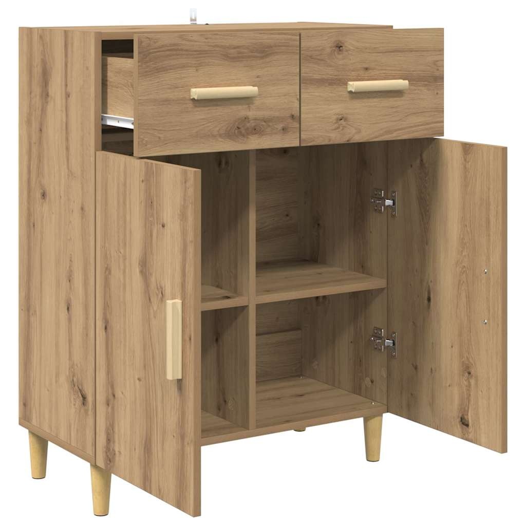 VidaXL Dressoir artisanaal eikenkleurig 34 x 69.5 x 89 cm Bewerkt hout