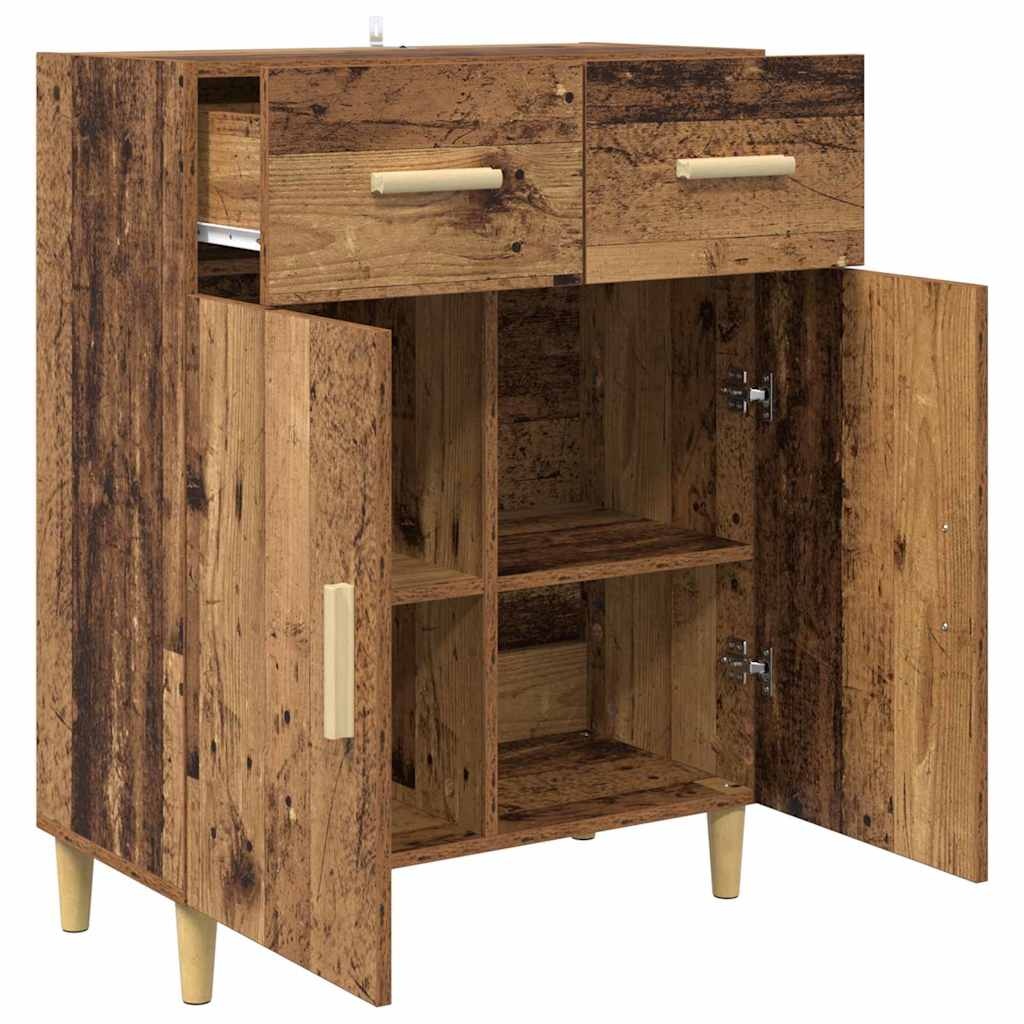 VidaXL Dressoir met lade Oud hout 34 x 69.5 x 89 cm Bewerkt hout