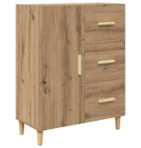 VidaXL Dressoir artisanaal eikenkleurig 34 x 69,5 x 90 cm Bewerkt hout