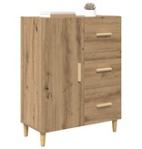 VidaXL Dressoir artisanaal eikenkleurig 34 x 69,5 x 90 cm Bewerkt hout