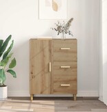 VidaXL Dressoir artisanaal eikenkleurig 34 x 69,5 x 90 cm Bewerkt hout