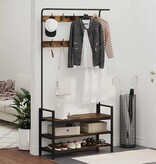 VidaXL Kapstok met plank Gerookt eiken 95 x 34 x 184 cm Bewerkt hout