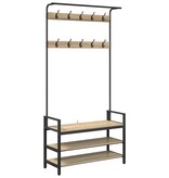 VidaXL Kapstok met plank Sonoma eiken 95 x 34 x 184 cm Bewerkt hout